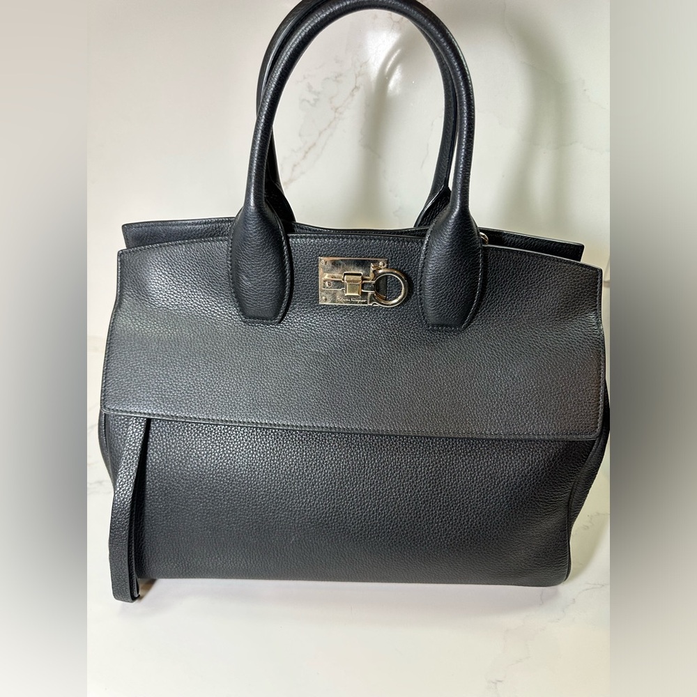 Salvatore Ferragamo The Studio Leather Top Handle Bag